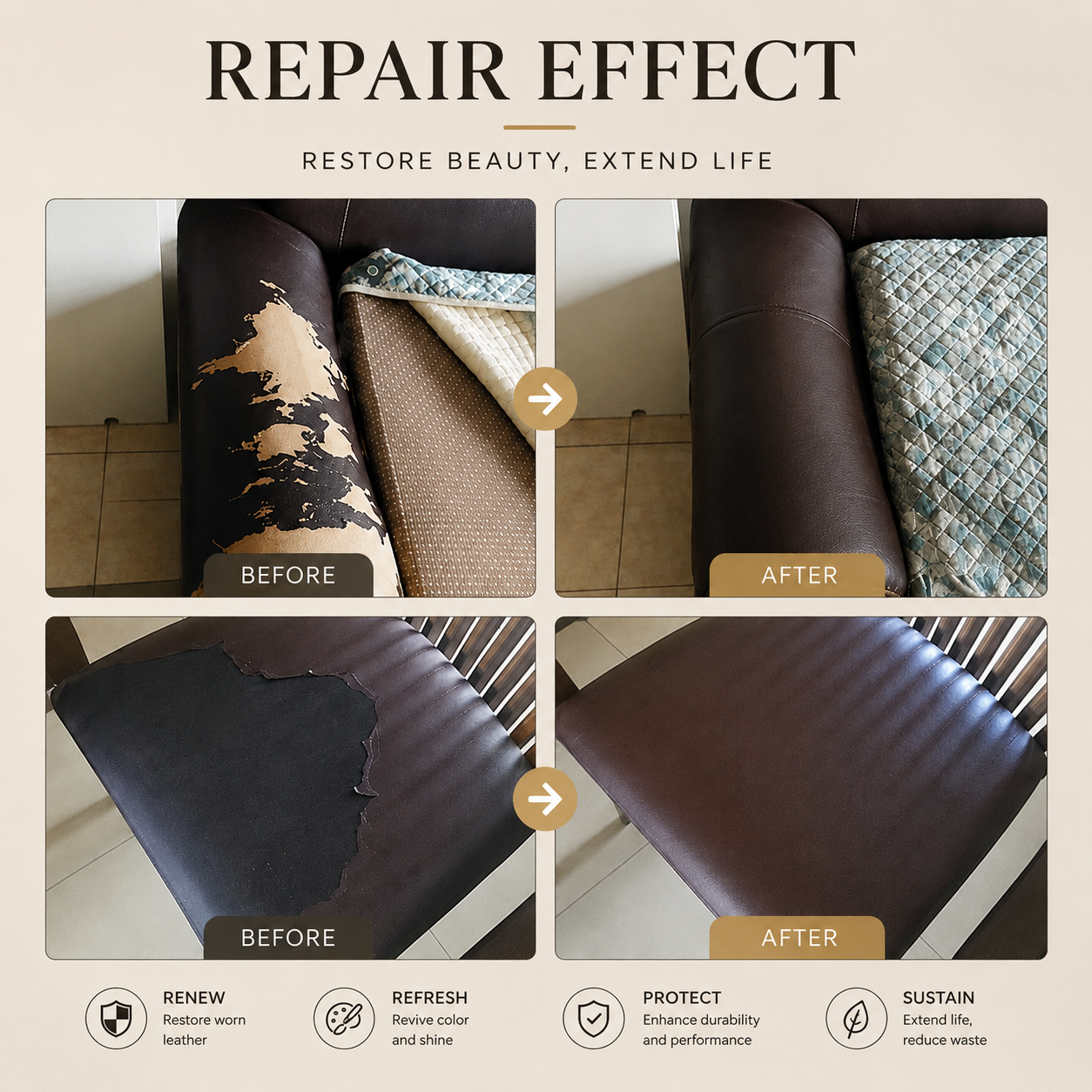 ⚡️ 3-Second Instant Fix (Peel & Stick):Self-Adhesive Leather Repair Patch