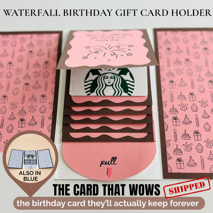 🎁LAST DAY 50% OFF - 🎂✨ Handmade Waterfall Gift Card Booklet💖
