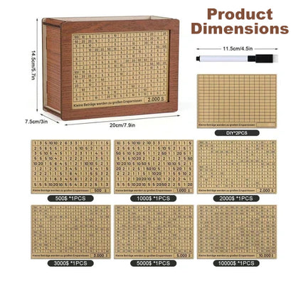 🔥Last Day Sale 70% OFF!!🔥Wooden Lottery Ticket Game Board & Money Box with Counter