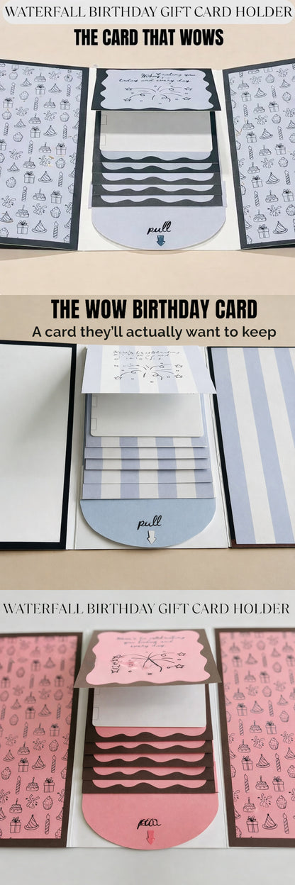 🎁LAST DAY 50% OFF - 🎂✨ Handmade Waterfall Gift Card Booklet💖