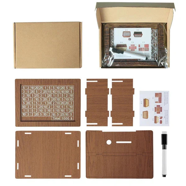 🔥Last Day Sale 70% OFF!!🔥Wooden Lottery Ticket Game Board & Money Box with Counter