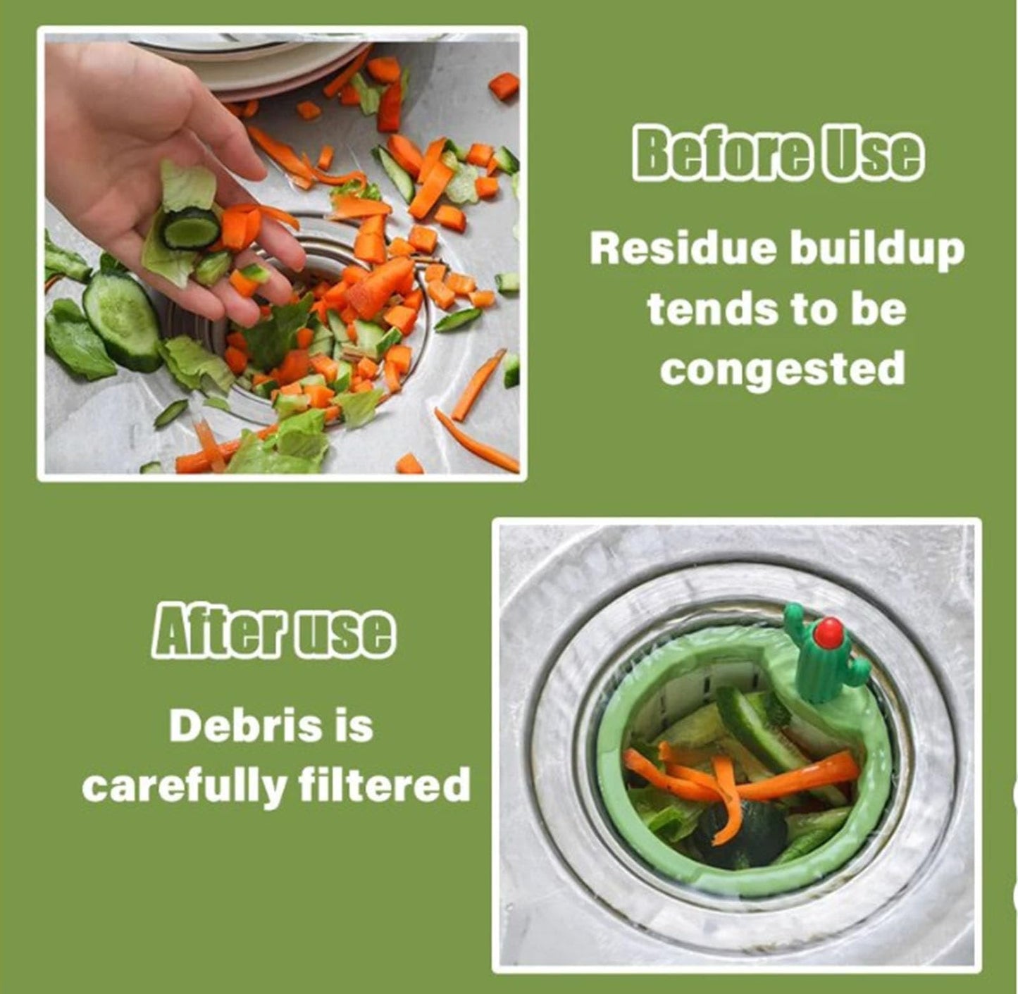 🍽️Cactus Kitchen Automatic Dumping Sink Filter