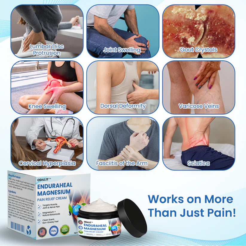 ODALIT™ EnduraHeal Magnesium Pain Relief Cream (Treats Arthritis, Neuropathy, Rheumatism, Sports Injuries & More)
