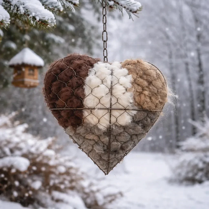 🕊️Handmade Alpaca Fiber Bird Nesting Heart