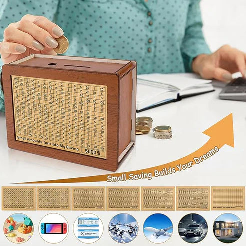 🔥Last Day Sale 70% OFF!!🔥Wooden Lottery Ticket Game Board & Money Box with Counter