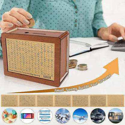 🔥Last Day Sale 70% OFF!!🔥Wooden Lottery Ticket Game Board & Money Box with Counter