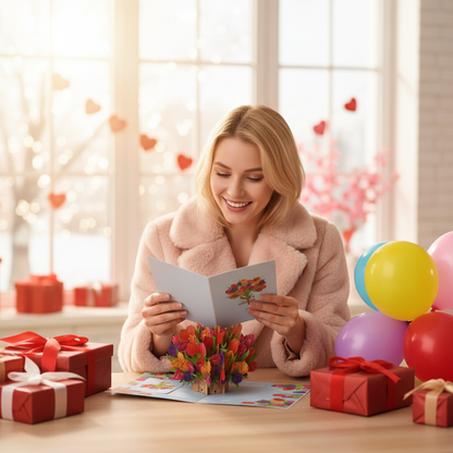 💐 Pop-Up Wildflower Valentine’s Card