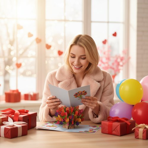 💐 Pop-Up Wildflower Valentine’s Card