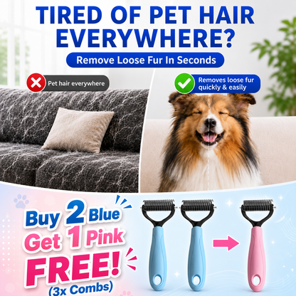 ✨ Dual-Sided Pet Grooming Comb for Dogs & Cats-Buy 2 Get 1 FREE! 🐶