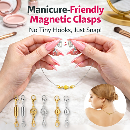 🔥 Secure Your Necklace in Seconds-Magnetic Necklace Clasps and Closures