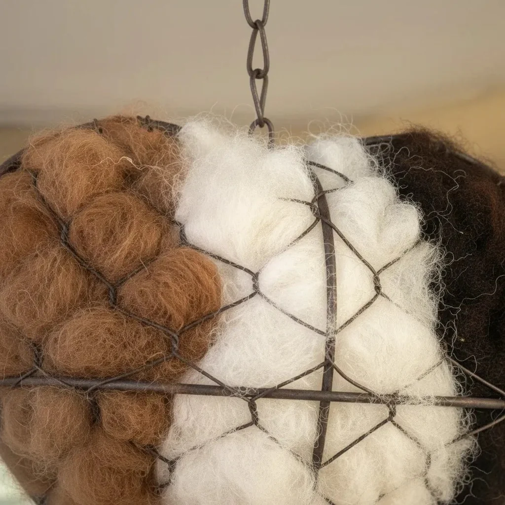 🕊️Handmade Alpaca Fiber Bird Nesting Heart