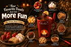 Chocolate fondue serving ideas with fruit, cookies and pretzels